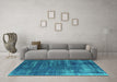 Machine Washable Oriental Turquoise Industrial Area Rugs in a Living Room,, wshurb568turq