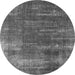 Round Oriental Gray Industrial Rug, urb568gry