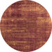 Round Oriental Orange Industrial Rug, urb568org