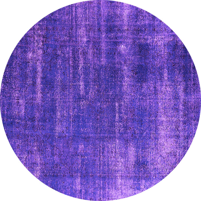Round Machine Washable Oriental Purple Industrial Area Rugs, wshurb568pur