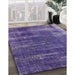 Mid-Century Modern Purple Oriental Rug in Family Room, urb568