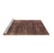 Sideview of Machine Washable Oriental Brown Industrial Rug, wshurb568brn