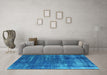 Machine Washable Oriental Light Blue Industrial Rug in a Living Room, wshurb568lblu