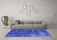 Machine Washable Oriental Blue Industrial Rug, wshurb568blu