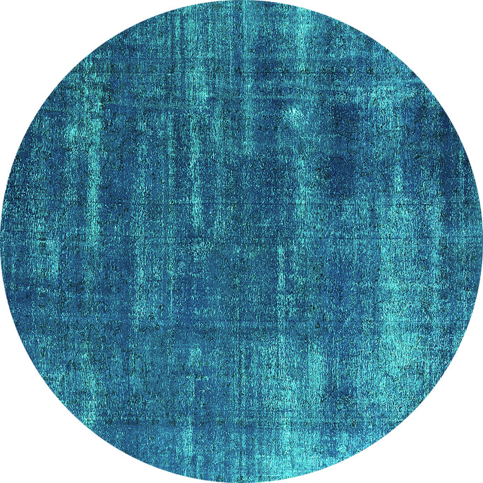 Round Oriental Turquoise Industrial Rug, urb568turq