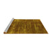 Sideview of Machine Washable Oriental Yellow Industrial Rug, wshurb568yw