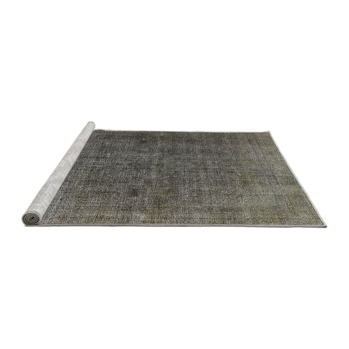 Sideview of Machine Washable Industrial Modern Gray Rug, wshurb569