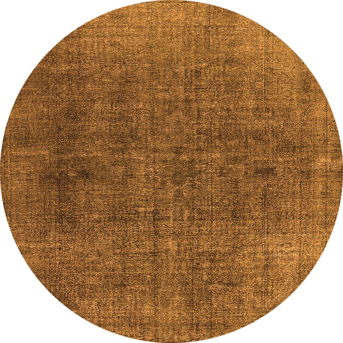 Round Machine Washable Oriental Orange Industrial Area Rugs, wshurb569org