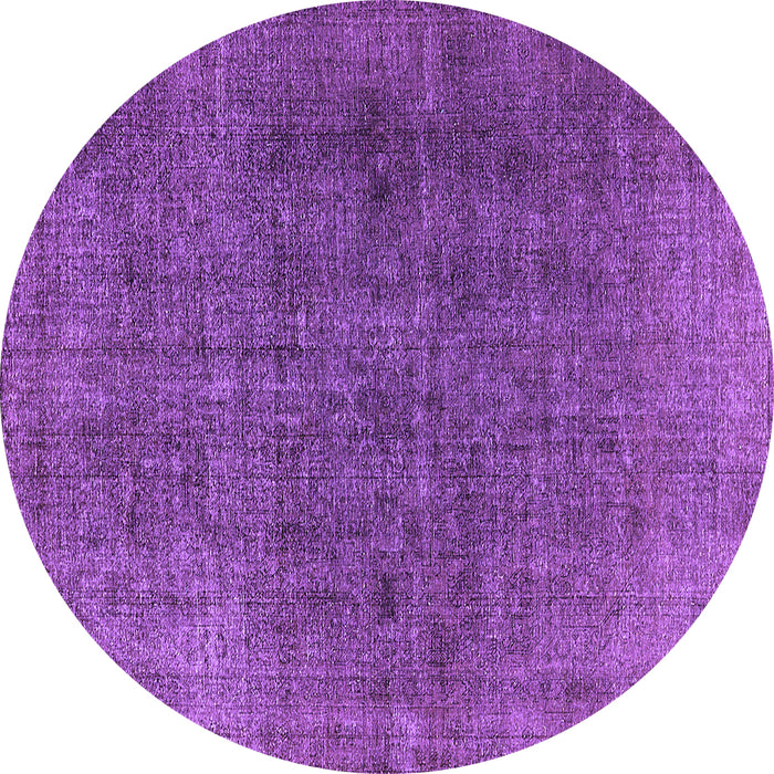 Round Machine Washable Oriental Purple Industrial Area Rugs, wshurb569pur