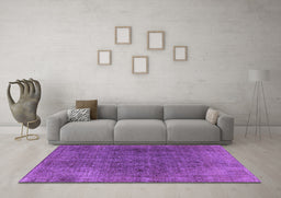 Machine Washable Oriental Purple Industrial Area Rugs in a Living Room, wshurb569pur