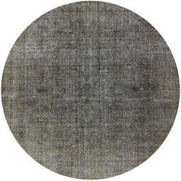 Round Mid-Century Modern Gray Oriental Rug, urb569