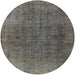 Round Mid-Century Modern Gray Oriental Rug, urb569