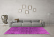 Machine Washable Oriental Pink Industrial Rug in a Living Room, wshurb569pnk