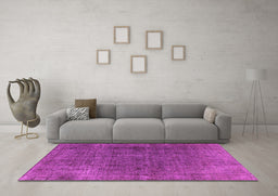 Machine Washable Oriental Pink Industrial Rug in a Living Room, wshurb569pnk