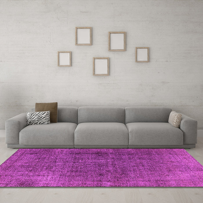 Machine Washable Oriental Pink Industrial Rug in a Living Room, wshurb569pnk