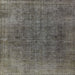 Square Mid-Century Modern Gray Oriental Rug, urb569