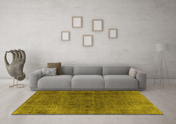 Machine Washable Oriental Yellow Industrial Rug in a Living Room, wshurb569yw