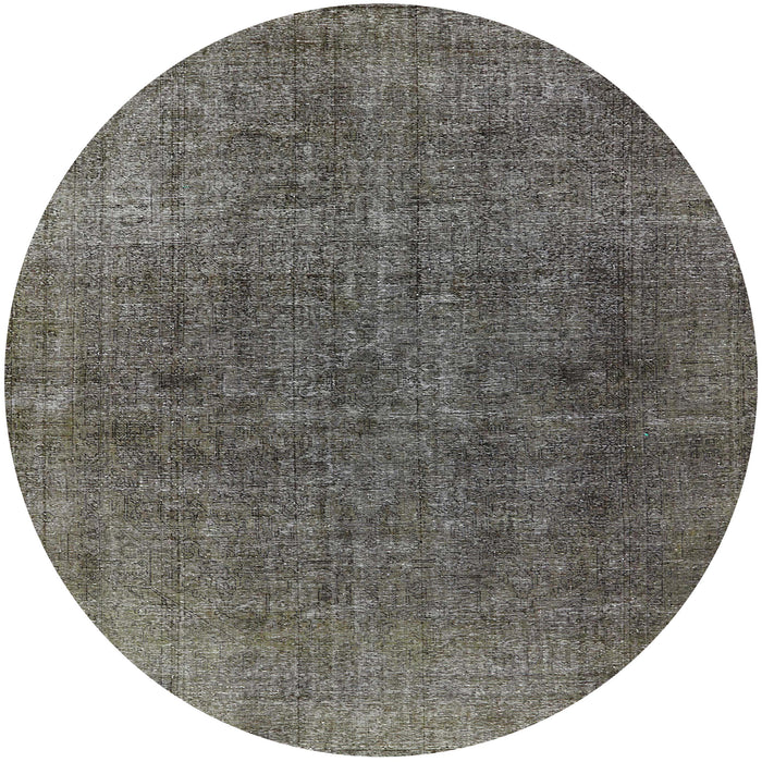Round Machine Washable Industrial Modern Gray Rug, wshurb569
