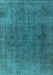 Machine Washable Oriental Light Blue Industrial Rug, wshurb569lblu