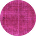 Round Oriental Pink Industrial Rug, urb570pnk