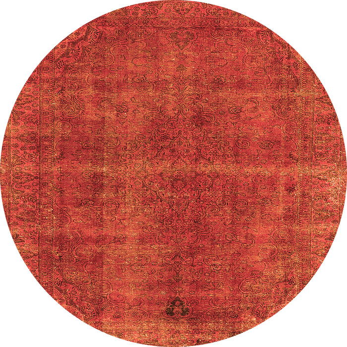 Round Oriental Orange Industrial Rug, urb570org