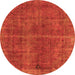 Round Oriental Orange Industrial Rug, urb570org