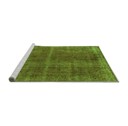 Sideview of Machine Washable Oriental Green Industrial Area Rugs, wshurb570grn