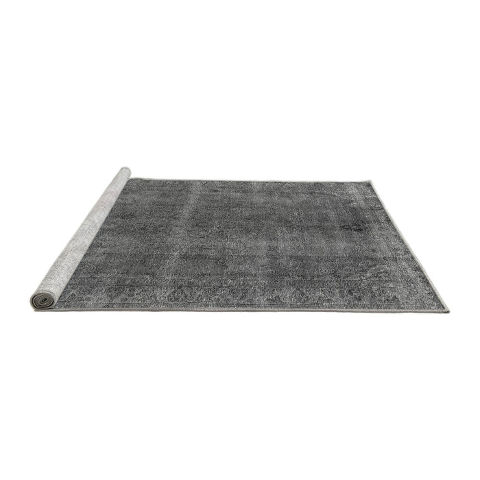 Sideview of Machine Washable Oriental Gray Industrial Rug, wshurb570gry