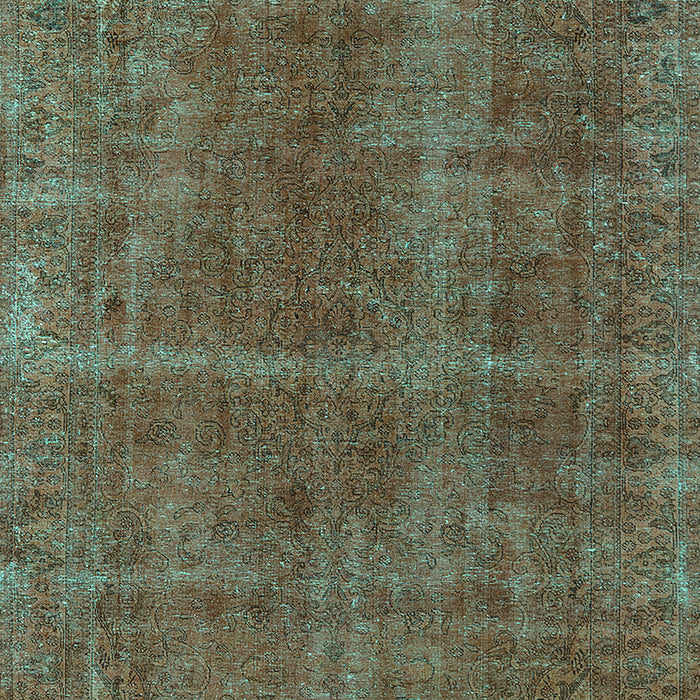 Machine Washable Oriental Turquoise Industrial Area Rugs, wshurb570turq