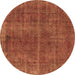 Round Oriental Brown Industrial Rug, urb570brn