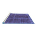 Sideview of Machine Washable Oriental Blue Industrial Rug, wshurb570blu