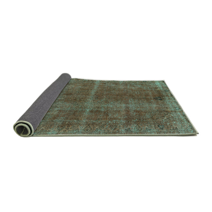 Sideview of Oriental Turquoise Industrial Rug, urb570turq