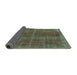 Sideview of Oriental Turquoise Industrial Rug, urb570turq