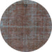 Round Oriental Light Blue Industrial Rug, urb570lblu