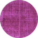 Round Oriental Purple Industrial Rug, urb570pur