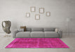 Machine Washable Oriental Pink Industrial Rug in a Living Room, wshurb570pnk