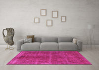 Machine Washable Oriental Pink Industrial Rug, wshurb570pnk