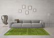 Machine Washable Oriental Green Industrial Area Rugs in a Living Room,, wshurb570grn