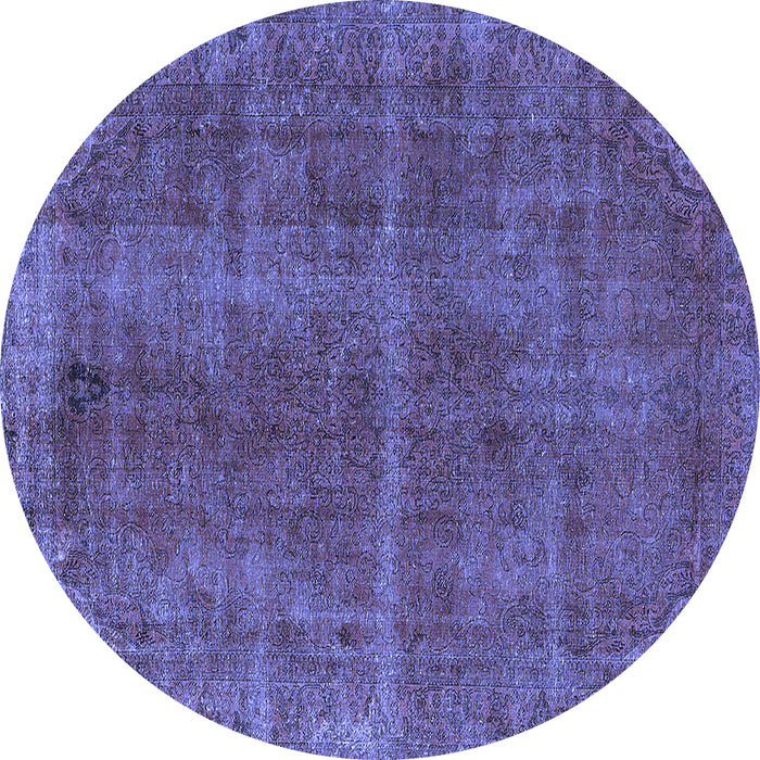 Round Oriental Blue Industrial Rug, urb570blu