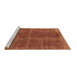 Sideview of Machine Washable Oriental Brown Industrial Rug, wshurb570brn