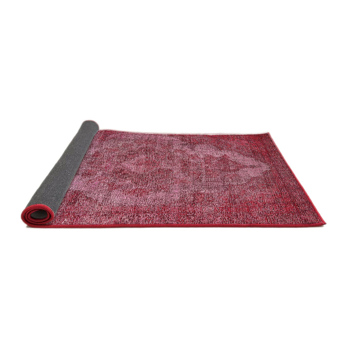 Sideview of Mid-Century Modern Crimson Red Oriental Rug, urb571