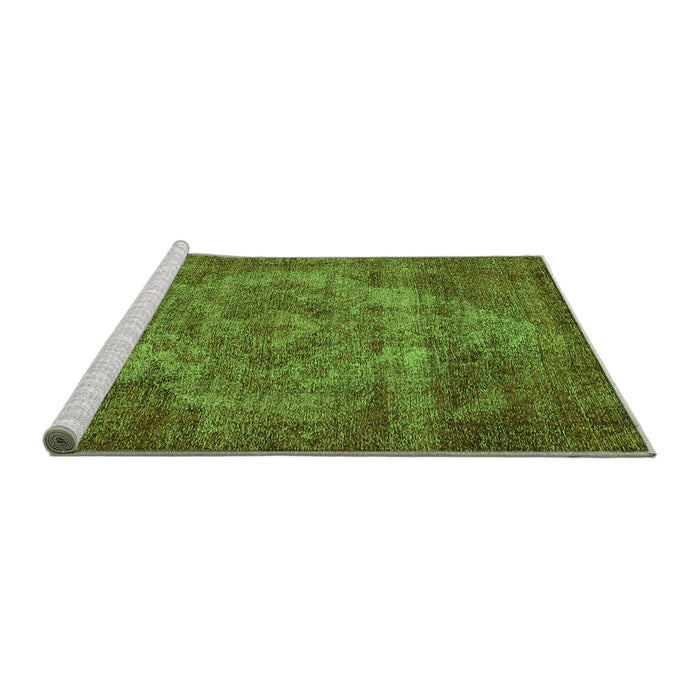 Sideview of Machine Washable Oriental Green Industrial Area Rugs, wshurb571grn