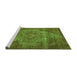 Sideview of Machine Washable Oriental Green Industrial Area Rugs, wshurb571grn