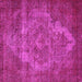 Square Machine Washable Oriental Pink Industrial Rug, wshurb571pnk