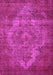 Machine Washable Oriental Pink Industrial Rug, wshurb571pnk