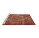 Sideview of Machine Washable Oriental Brown Industrial Rug, wshurb571brn