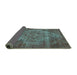 Sideview of Oriental Turquoise Industrial Rug, urb571turq