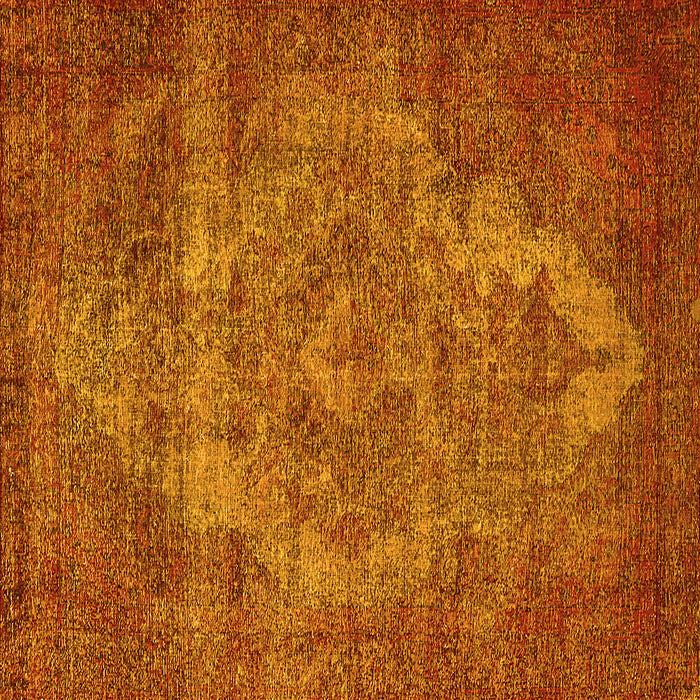 Square Machine Washable Oriental Yellow Industrial Rug, wshurb571yw