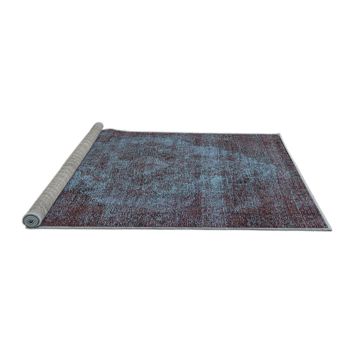 Sideview of Machine Washable Oriental Light Blue Industrial Rug, wshurb571lblu