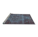 Sideview of Machine Washable Oriental Light Blue Industrial Rug, wshurb571lblu